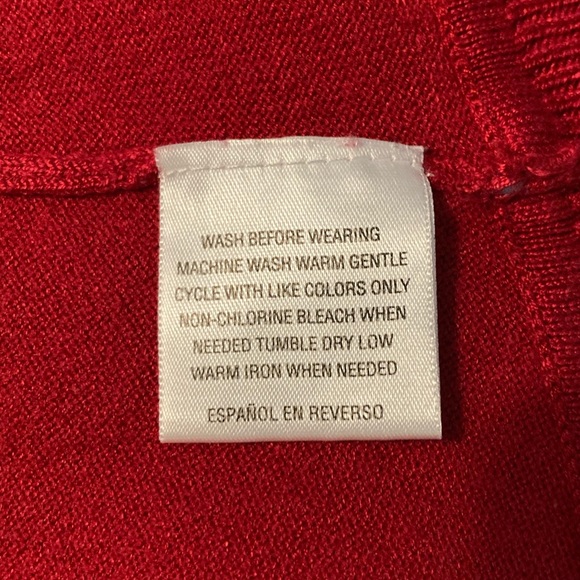 Style & Co Red Ruffled Cardigan Sweater, Size Small - Picture 7 of 7